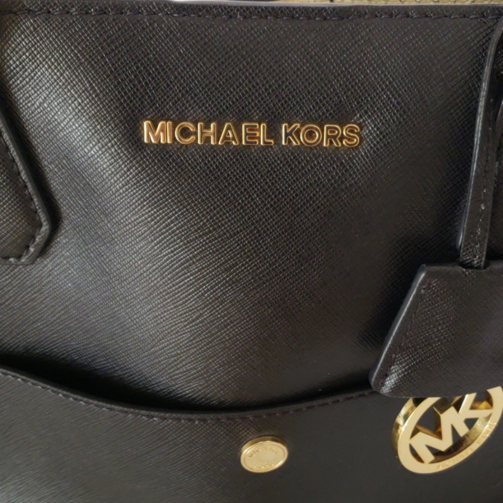 Michael Kors Black Leather Tote Bag - Picture 2 of 12